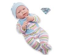 JC Toys, Muñeca La Newborn con Cuerpo de Goma. con Pijama a Rayas Multicolor de Manga Larga. NIÑO.