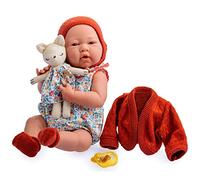 JC TOYS- Muñeca La Newborn recién Nacida de 38 cm, de Vinilo Suave, colección Nature, con Ropa Floral, Chupete y Peluche, niña, diseñada en España por Berenguer, 2 años