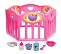 JC Toys- Parque de Juegos For Keeps! para muñecas de 36-43 cm, Incluye 6 Accesorios, Detalles Corazones, Ideal para Jugar, Rosa, diseñado por Berenguer, +2 años