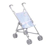 Jc Toys- Silla de paseo plegable modo paraguas, para muñecas de hasta 45 cm, ideal para jugar y pasear, blanco y rosa a rayas, decoración elefante, diseñado por Berenguer, +2 años