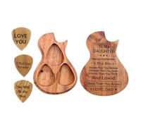 JCAKES Púas De Guitarra Personalizadas con Estuche, Paquete De 3 Estuche De Madera para Púas De Guitarra, Púas De Guitarra Grandes Personalized Gifts for Boyfriend,B