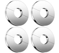 Jcasbdn Bida Dividida 4pcs 4 Anillo de Escudo de Acero Inoxidable con un Agujero Interno de 43 mm Placa de Escudo Autoadhesivo Protectora para Inodoro, plomería, radiador