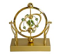 Jcasbdn Toy de Escritorio de Movimiento perpetuo, máquina de Movimiento perpetuo Celestial cósmico Dorado, Juguetes de física de plástico Que Funcionan con baterías para Escritorio de Oficina