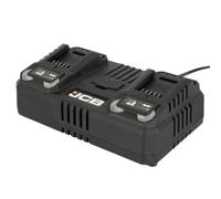 JCB Cargador rápido Pro de 18 V de Doble Puerto 2 × 4.5 A con Puertos USB y USB-C adicionales, Compatible con Herramientas inalámbricas y Profesionales JCB