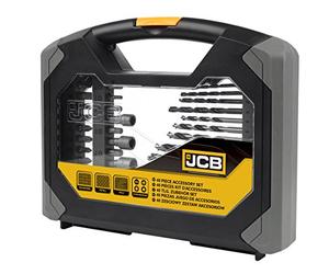 JCB - Juego de brocas y brocas combinadas - Juego de accesorios de 40 piezas - Selección de brocas HSS para mampostería y madera y tuercas - Presentado en una funda de transporte plegable duradera