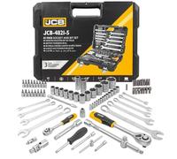 JCB Juego de herramientas de 82 piezas, 1/4, 1/2 pulgadas (6 cantos) (4-32 mm) / maletín de herramientas
