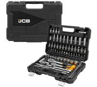 JCB Juego de llaves de vaso y brocas de 94 piezas de 1/10.2 cm y 3/20.3 cm, acero al cromo vanadio resistente