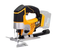 JCB Sierra de calar inalámbrica de 18 V, unidad desnuda, velocidad variable y placa de pie ajustable, cambio de hoja sin herramientas, luz LED y péndulo de 4 etapas, 3 años de garantía