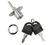 JCBIZ Cerradura cilíndrica de émbolo de 19 mm para cajón, gabinete, escritorio, mesa, mesa de oficina, enlace de actividad frontal, cerradura asociada, 1 cerradura, 3 cajones, accesorios de seguridad