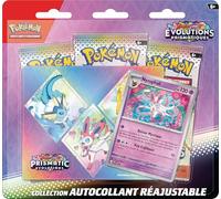 JCC Pokemon - Colección de Pegatinas reajustables Escarlata y Violeta - Evoluciones Prismáticas - Nymphali (1 Tarjeta Promocional Brillante y 3 Refuerzos)