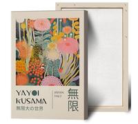 JCCSFF Póster moderno de Yayoi Kusama, divertido, colorido, abstracto, japonés, botánico, arte retro, galería, exposición, decoración de pared para habitación estética, dormitorio, sala de estar,