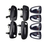 JCdvfMqhn Juego de 8 manijas de puerta exteriores e interiores delanteras/traseras izquierda/derecha conductor/pasajero negro compatible con Accent 1.5L 1.6L 2000-2006(Chrome Kit)