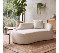 JCFEIDQW Sofá de Compresión Chaise Longue Arco para Den, Sofá Chenilla de Dos Plazas con Asiento Profundo Y 1 Cojín, Sofá Cama para Salón, Dormitorio y Apartamento, Blanco Crema