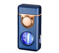 JCFHQGHR Encendedor Inteligente de Metal a Prueba de Viento Activado por Voz, con Doble Llama conmutable, 5 métodos de Encendido, Adecuado for barbacoas, Velas, Exteriores, Regalo for Hombres.(C)