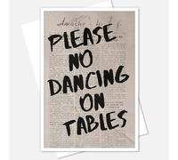 JCFOAS Retro Please NO Dancing ON Tables - Lienzo artístico de pared de los años 70, póster de arte inglés de moda de los años 70, color negro, pintura personalizada con fuente impresa, estilo retro,