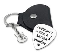 JCHCAMRY Púa de guitarra grabada de acero inoxidable con texto en inglés "I Couldn't Pick A Better Grandson", regalo para amigo, hermano, músico, guitarrista, cumpleaños, Navidad, Acción de Gracias,