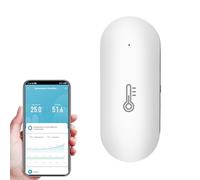 JCHENG Sensor de temperatura y humedad para puerta de enlace TUYA Zigbee exclusivamente: monitoreo remoto, duración prolongada de la batería, control de aplicaciones, automatización inteligente del