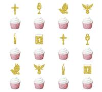 JchEnye 12 Piezas de decoración de Pastel de Primera comunión Tapas de Pasteles y Cupcakes, decoración de Mesa. Ideal para Celebraciones de comunión, Bautizo, confirmación y Fiestas de cumpleaños.