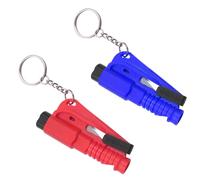 JchEnye 2pcs Rompecristales y Cortador de cinturón - Llavero de Emergencia 3 en 1 - Rompecristales, Cortador de cinturón de Seguridad, Silbato de Supervivencia - Herramientas de Rescate.