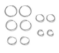 JchEnye 5 pares de pequeños pendientes de aro Señoras Hombres Acero Quirúrgico Cartílago Parche pendientesEspiral perforado joyas Pequeño aro con bisagras pendientes de dormir 8/10/12/14/16 mm