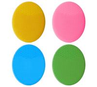 JchEnye Exfoliante facial de silicona de 4 piezas, cepillo limpiador de silicona, cepillo limpiador exfoliante, cepillo manual para eliminar puntos negros, cerdas suaves de calidad alimentaria