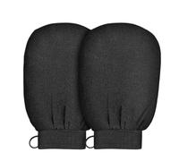 JchEnye Guantes Exfoliantes de 2 Piezas, Guantes Exfoliantes Corporales, Exfoliación Eficaz, Pieles Muertas, Piel Suave Mediante Exfoliación Profunda, Unisex, Negro