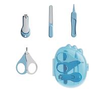 JchEnye Set di rasoi per unghie per Bambini Set per la Cura Delle unghie con Lima di sicurezza, rasoio per unghie, forbici e pinzette Neonato 4 pezzi BLU