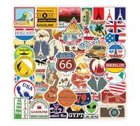 JchEnye Travel Stickers Vintage Sticker Set, 100 Piezas de Vintage Retro Travel Stickers - ¡Para agendas, calendarios, portátiles, maletas de viaje, fabricación de fundas de teléfono, DIY!