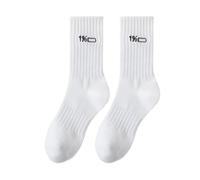 JchEnye Un par de calcetines blancos antiodorantes, calcetines de algod贸n con motivos bordados, muy divertidos y adecuados para pies de talla 37 a 43.
