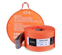 JCHL Correa de Remolque de recuperación Resistente, Cuerda de 4 Pulgadas x 20 pies, 35000 Libras (18 toneladas), Capacidad Nominal, Cuerda de Remolque Todoterreno, bucles Reforzados, Bolsa