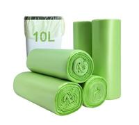 JCKCWL Bolsas de basura biodegradables pequeñas, 100 unidades, bolsas de basura de 10 litros, bolsas de basura compostables, bolsas de basura de reciclaje para cocina, oficina, verde, 45 x 50 cm