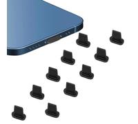 JCKD 10 Piezas de Silicona Cubierta Antipolvo Compatible con iPhone 14 Pro MAX 13 tapón Antipolvo Compatible con iPhone 13 12 11 X Mini iPad y Airpods,Enchufe de Cubierta de Polvo(Negro)