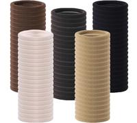 JCKD 100 piezas Gomas para el pelo de algodón, bandas sin costuras de 4 cm, bandas elásticas suaves, gomas para coleta, gomas elásticas unisex adecuadas para señoras, mujeres y niñas (5 colores)