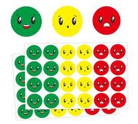 JCKD 1440 piezas Rojo, Amarillo y Verde Reseñas de Recompensas Educativas 2.5CM Pegatinas Emocionales para Profesores y Niños, Pegatinas de Estado de Ánimo, Feliz, Triste, Sonríe (3 Tipos)
