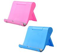 JCKD 2 pcs Soporte de Plástico Plegable Ajustable de Sobremesa para Tablet PC de 6-11 Pulgadas, Compatible con iPhone Samsung xiaomi Android Soporte Universal para Todos los Smartphones(1 azul/1polvo)
