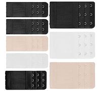 JCKD 8 Piezas Extensor Sujetador, Correa de Extensión del Sujetador 3 Filas 2 Ganchos 3 Ganchos, Suave, cómodo y elástico Extensor de Sujetador, Adecuado para Mujeres (Negro, Blanco, Piel Clara)