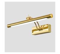 JCKJWL Luces de tocador doradas Lámpara de espejo de baño plateada Lámparas de baño LED sobre espejo Faros ajustables vintage for dormitorio Flexible(Gold,COLD_NO SWITCH_55CM12W)