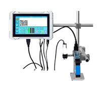 JCKJWL Máquina codificadora automática de máscaras de 12,7 mm y 28 Idiomas, Impresora de inyección de Tinta en línea, Impresora térmica Impresión multiformato(Printer 1 White Ink)