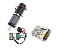 JCKJWL Motor Reductor planetario 12 V 24 V 11 RPM-2160 RPM 0,5-100 kg Soporte + Controlador + Fuente de alimentación Inverso Ajustable Rápido y Sensible(12V 296RPM)