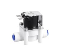 JCKJWL Válvula Solenoide NC de plástico, Tubo OD PE de 1/4 ''y 3/8'', Controlador eléctrico de 24V, conexión de Manguera rápida for de ósmosis de Agua RO Rápido y Sensible(3/8")