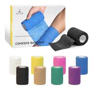 JCLIFE Venda Autoadhesiva, 7,5 cm x 450 cm Multicolor Vendaje Cohesivo Apto Pra Mascotas, Primeros Auxilios y fijación Médica - 8 Rollos