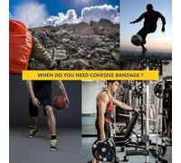 JCLIFE Venda Autoadhesiva Cohesiva Elástica, 5 cm x 4.5 m, Pack de 12 Rollos - Ideal para Lesiones Deportivas y Soporte Muscular Negro