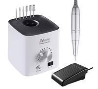 JCMaster Torno de uñas profesional 30000 RPM, potente manicura de uñas, eléctrico con pedal, seis puntas de diamante para eliminación de esmalte de uñas semipermanente, gel acrílico, Negro