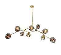 JCNAGXY Adjustable Pendant Light Fixture Chandelier Sputnik Chandelier 6 Lights e27 Mid Century Ceiling Light Fixture for Hallway Bar Kitchen Dining Room-Electroplating Smoke Gray 7 Lights It's so