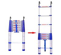 JCNAGXY Aluminum Telescoping Ladder with Hook, 8m/ 7m/ 6m/ 5m/ 4m/ / 2m/ 1m Tall Telescopic Extension Ladders for Home Loft Outdoor Work, Load 150kg