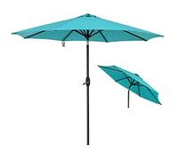 JCNAGXY Blue Garden Deck Parasols Umbrellas with Crank & Tilt, Outside 50+ UV Resistant Sun Umbrella for Patio Tables & Poolside, 2.25m/7.5Ft