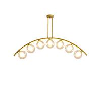 JCNAGXY Chandelier 8 Lights Sputnik Mid Century Pendant Lighting Fixture Gold Ceiling Light Fixture for Kitchen Dining Room Living Room Bar-Transparent Cover. 9 Lights