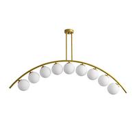 JCNAGXY Chandelier 8 Lights Sputnik Mid Century Pendant Lighting Fixture Gold Ceiling Light Fixture for Kitchen Dining Room Living Room Bar-White Cover. 5 Lights
