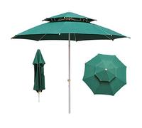 JCNAGXY Creative2.2m Garden Parasol Double-Layer Sun Umbrella Outdoor Fishing Waterproof & Anti-UV Red Sunshade Multifunctional