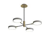 JCNAGXY dimmable led Chandelier Nordic garwarm 6 Lights Sputnik Pendant Lighting Solid Wood Ceiling Light Fixture for Bedroom livingroom Dinning Room-Gray - Tricolor Light 6 Lights